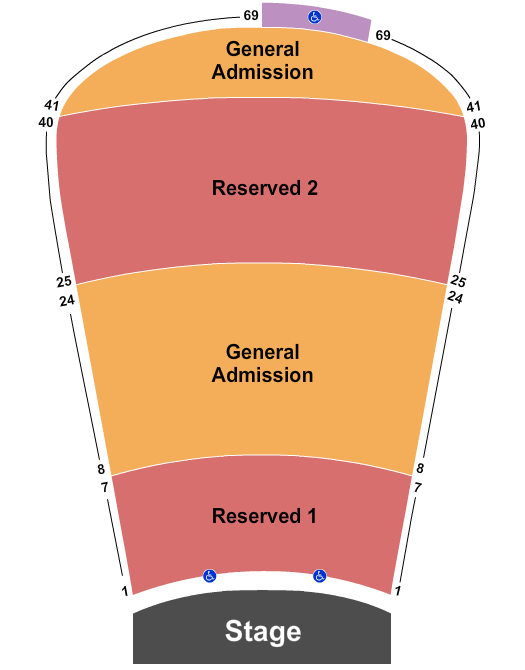 Red Rocks Amphitheatre Endstage RSV 1-7 -25-40 GA 8-24-41-69 Seating Chart